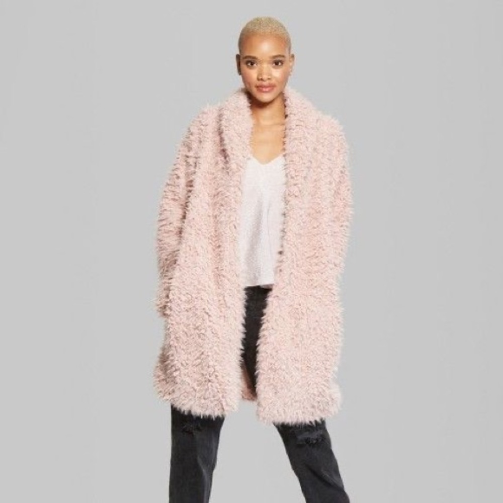 Pink teddy coat